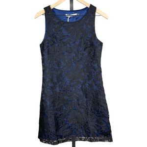 NWT Lucy Paris Lace Mini Shift Dress Black L